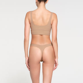 FITS EVERYBODY SQUARE NECK LONGLINE BRALETTE | CLAY