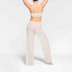 SHEER VELVET TIE FRONT BRALETTE | MARBLE