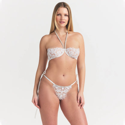 Skims Lace Unlined Halter Bra