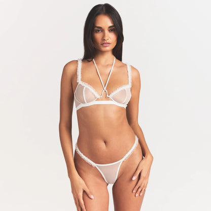 Ultra Fine Mesh Ruffle Bra