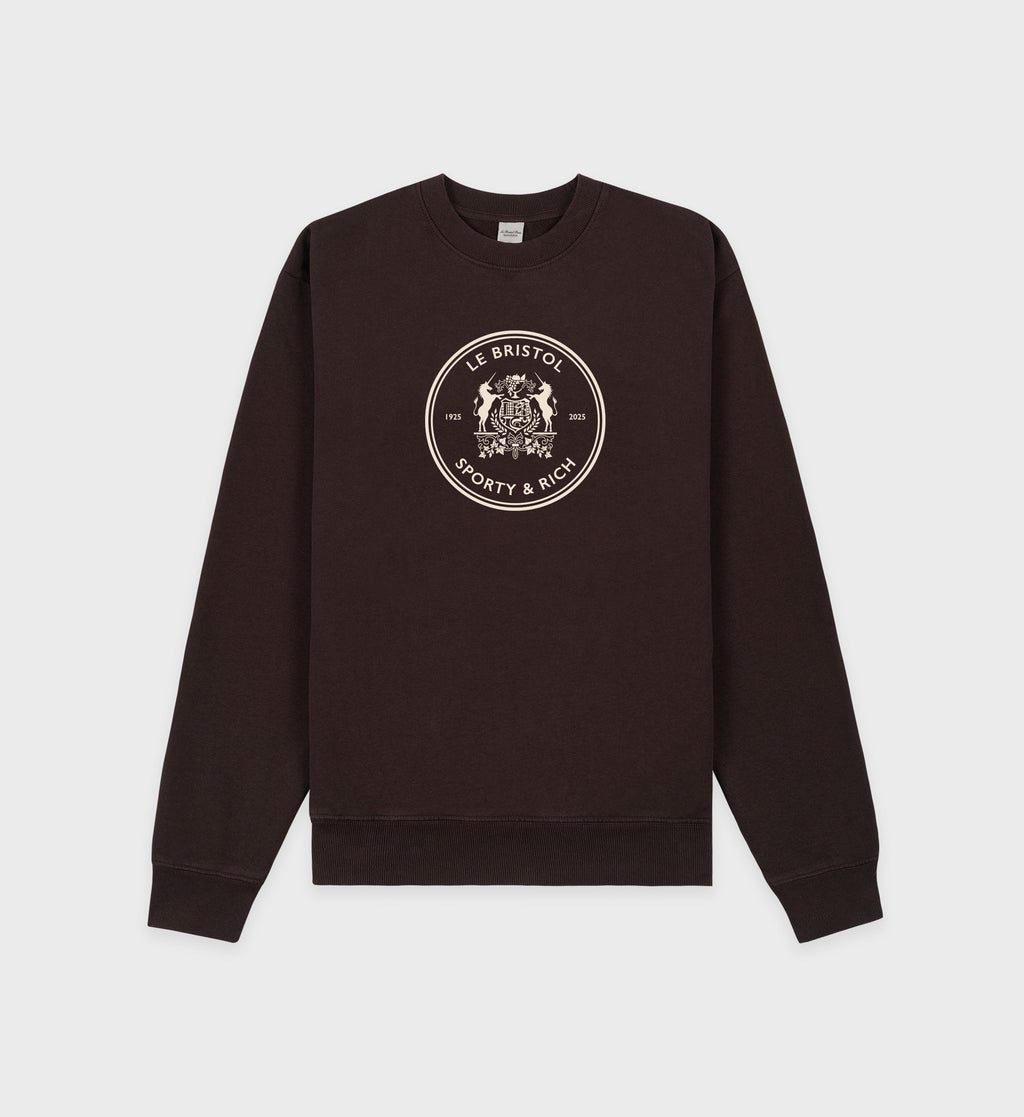 Bristol Crest 100th Crewneck - Chocolate/Cream