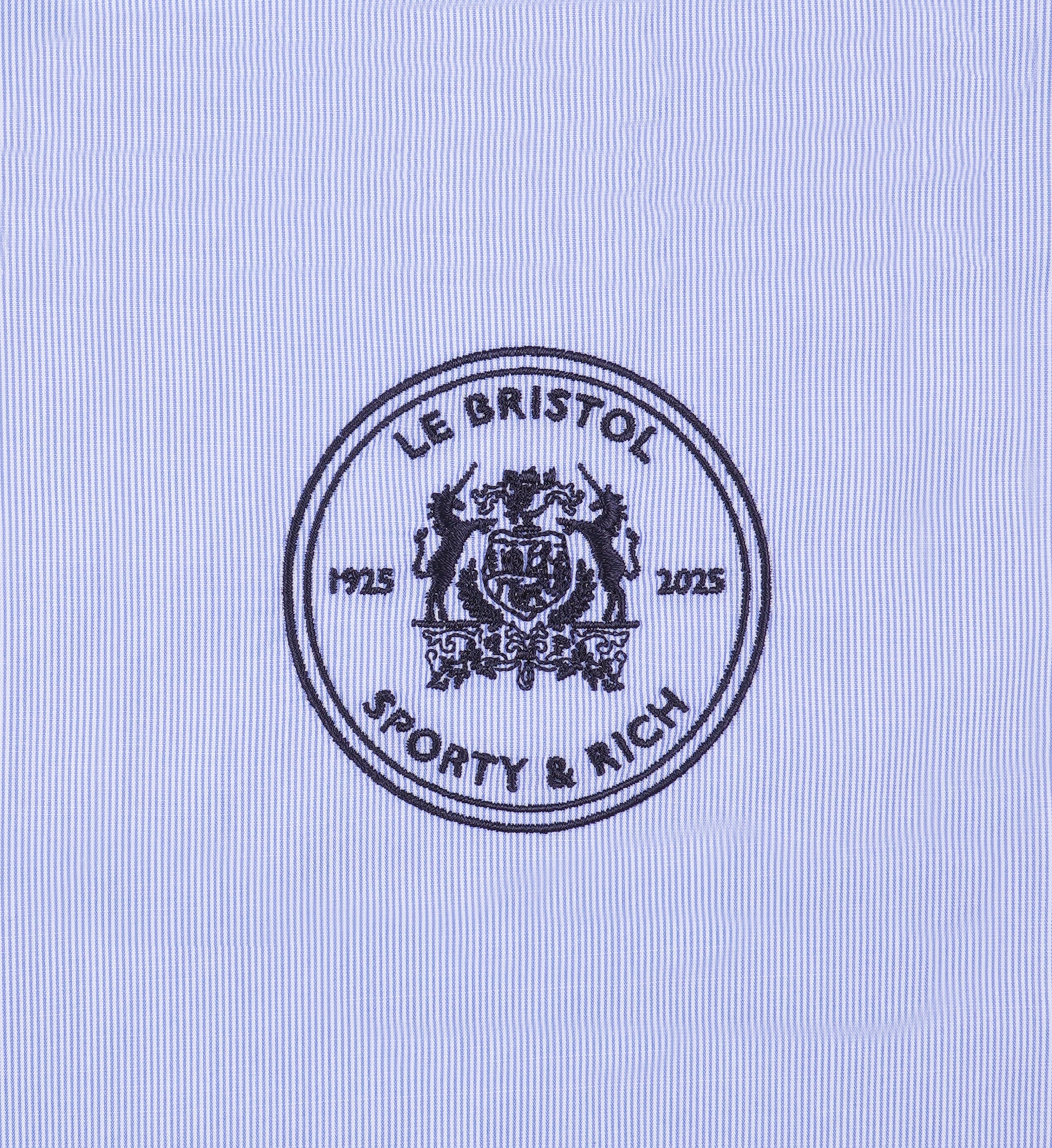 Bristol Crest Oversized Shirt - White/Navy Stripe