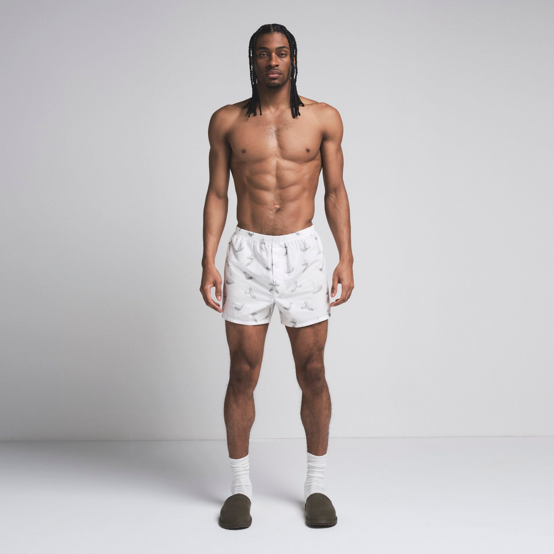 COTTON POPLIN MENS BOXER 3-PACK | STONE SLATE MULTI