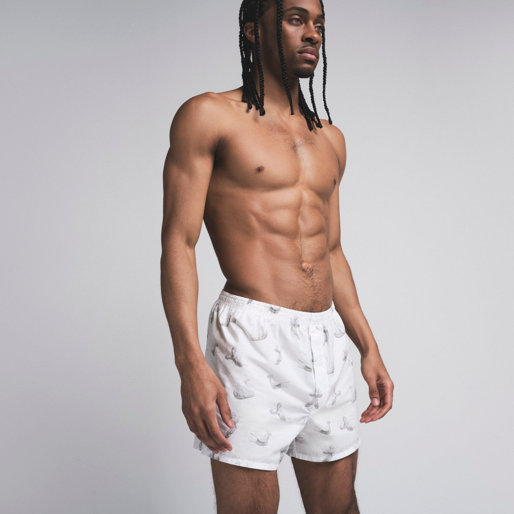 COTTON POPLIN MENS BOXER 3-PACK | STONE SLATE MULTI