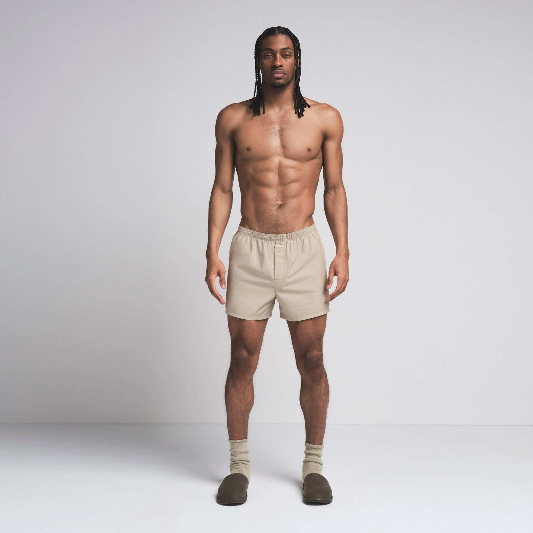 COTTON POPLIN MENS BOXER 3-PACK | STONE SLATE MULTI