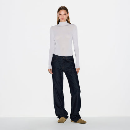 SHEER MODAL LONG SLEEVE TURTLENECK BODYSUIT | MIST