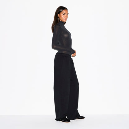 SHEER MODAL LONG SLEEVE TURTLENECK BODYSUIT | ONYX