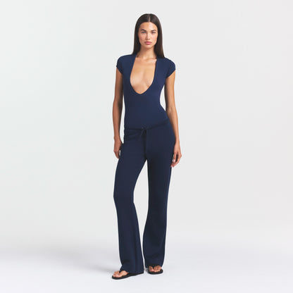Cotton Jersey Deep Plunge Bodysuit