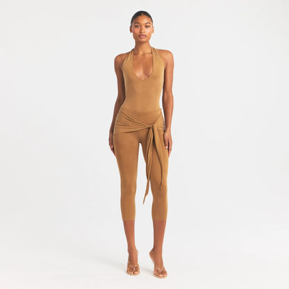 Cupro Jersey Halter Bodysuit