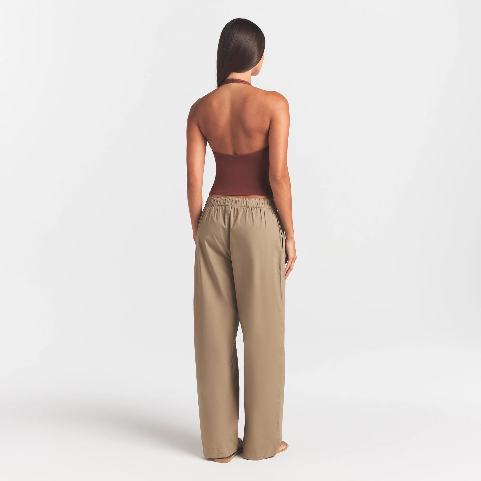 Woven Cotton Oversized Straight Leg Pant