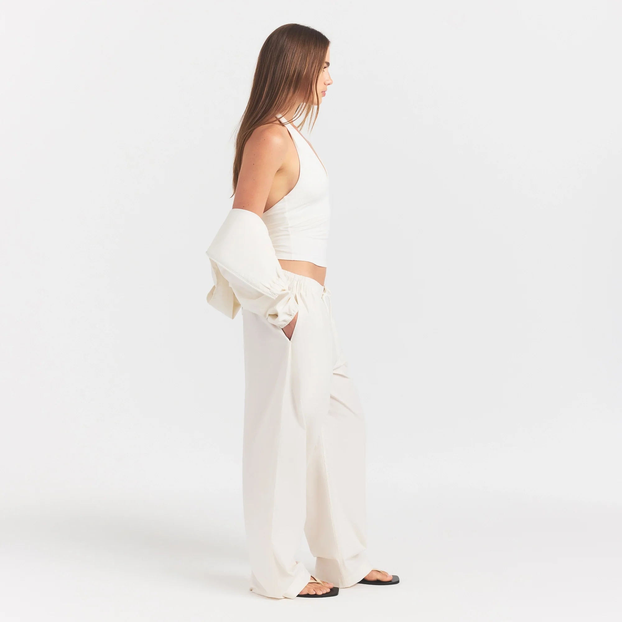 Woven Cotton Oversized Straight Leg Pant