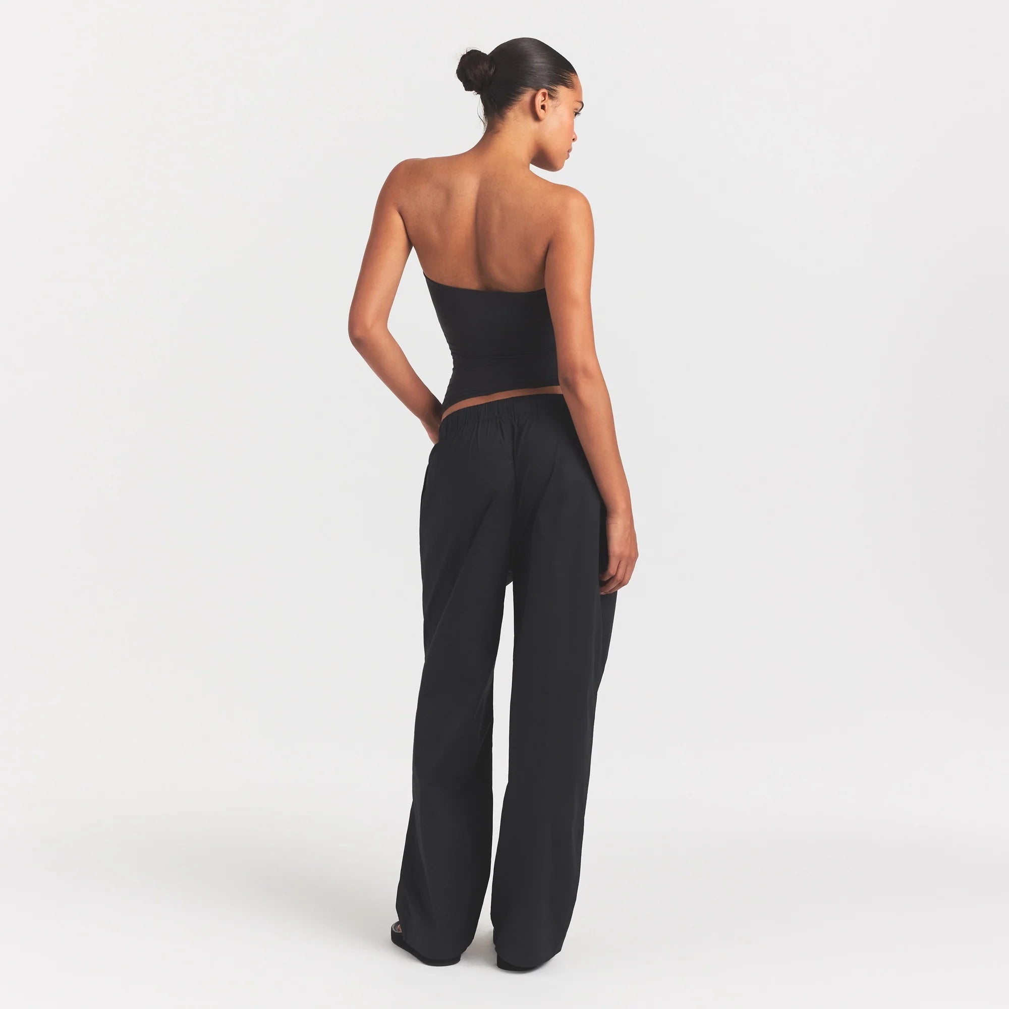 Woven Cotton Oversized Straight Leg Pant