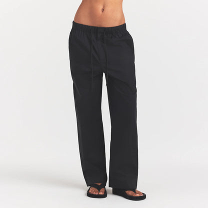 Woven Cotton Oversized Straight Leg Pant