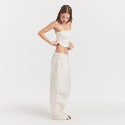 Woven Cotton Oversized Low Rise Cargo Pant