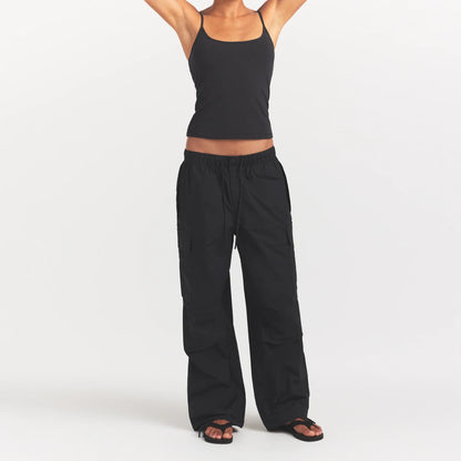 Woven Cotton Oversized Low Rise Cargo Pant