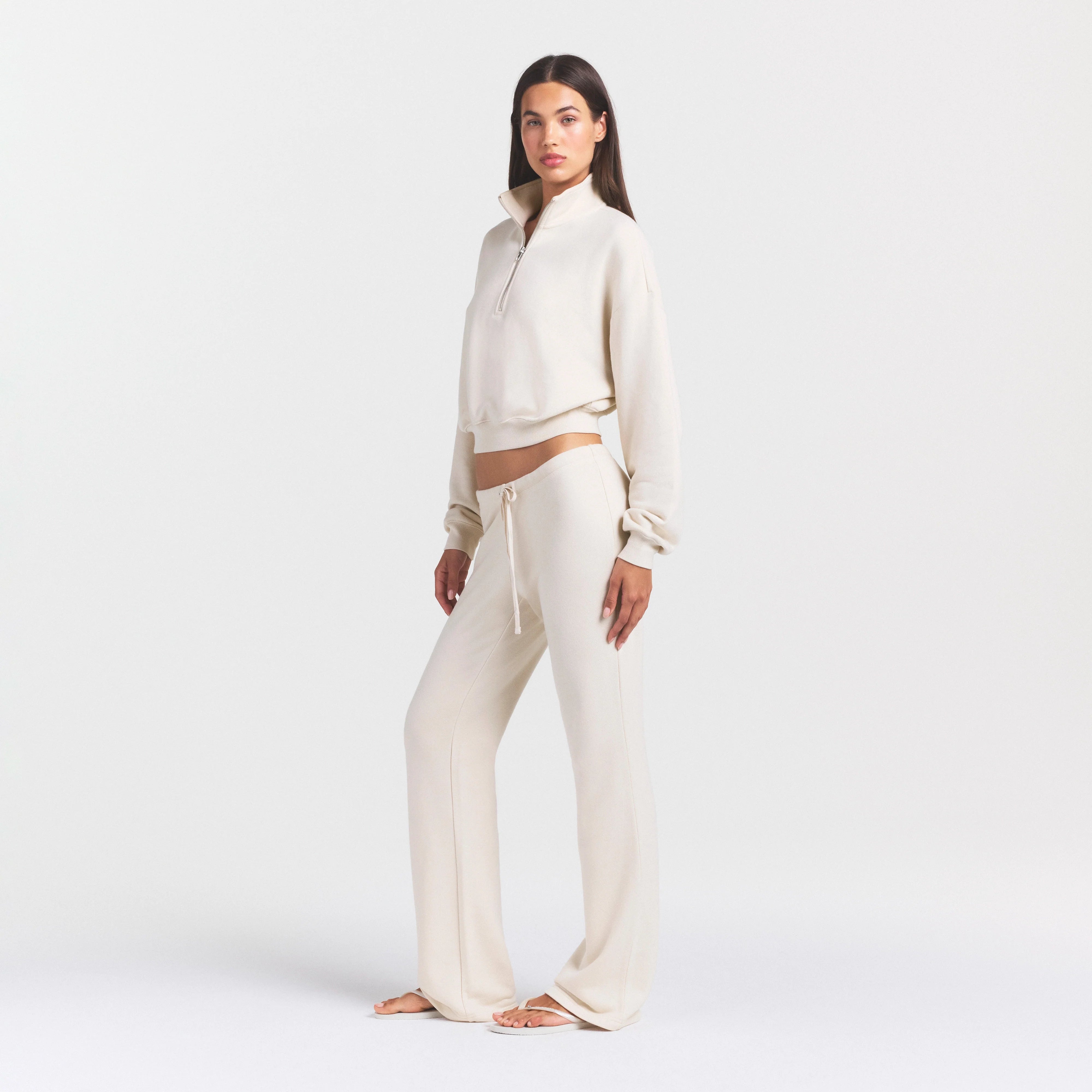 Drapey French Terry Straight Leg Pant