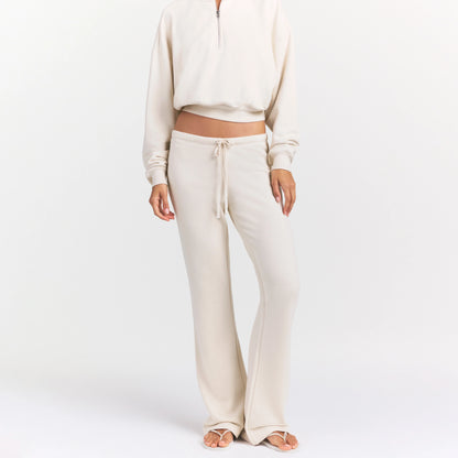 Drapey French Terry Straight Leg Pant