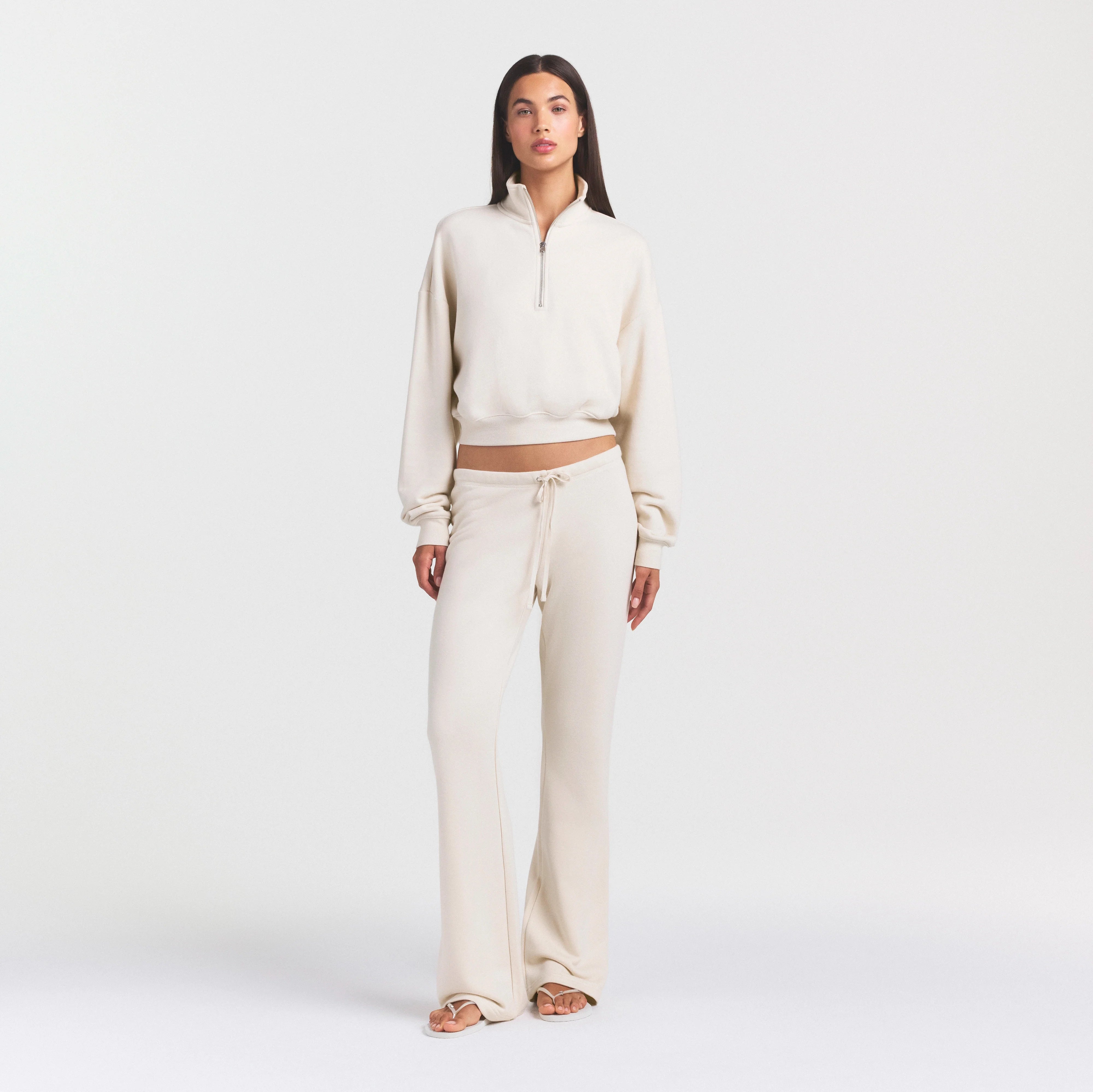 Drapey French Terry Straight Leg Pant
