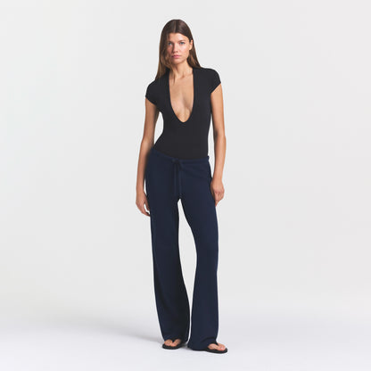 Drapey French Terry Straight Leg Pant