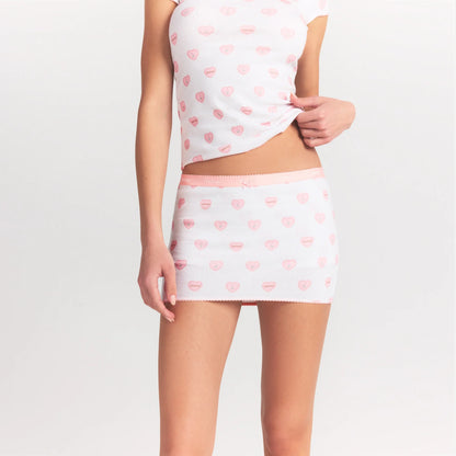 LOGO POINTELLE MICRO SKORT | SNOW LACE HEARTS