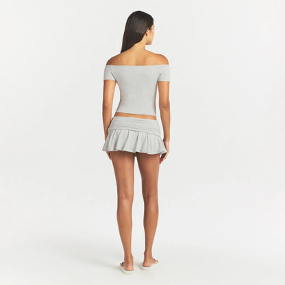 Cotton Jersey Foldover Mini Skort