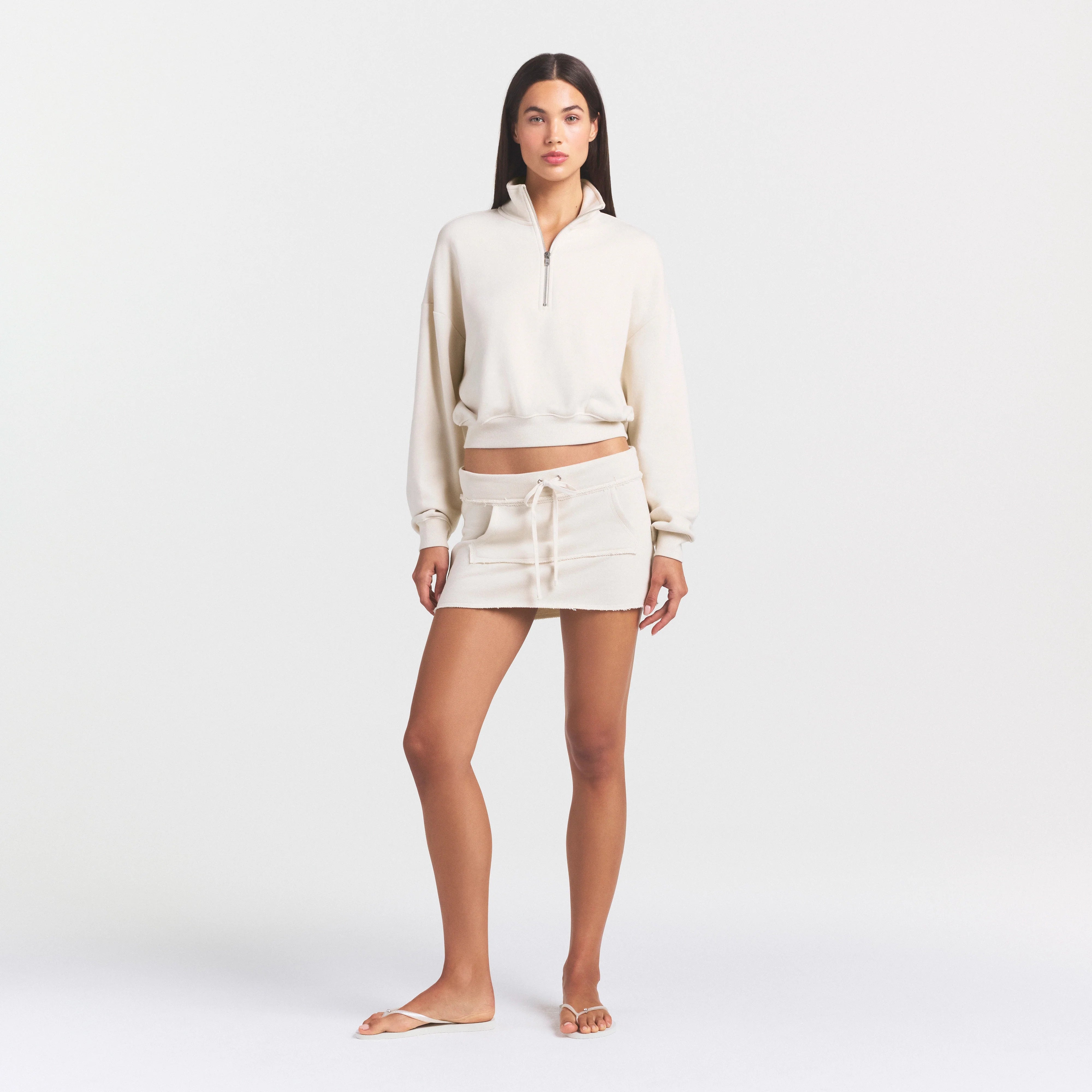 Drapey French Terry Mini Skirt