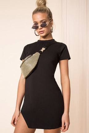 superdown Destiny Slit Dress in Black