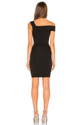 superdown Fallon Asymmetrical Mini Dress in Black