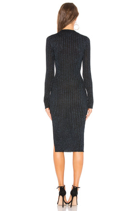 superdown Aliza Sweater Dress in Blue Metallic