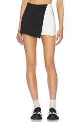 superdown Aaleyah Two Tone Wrap Skort in Black & White