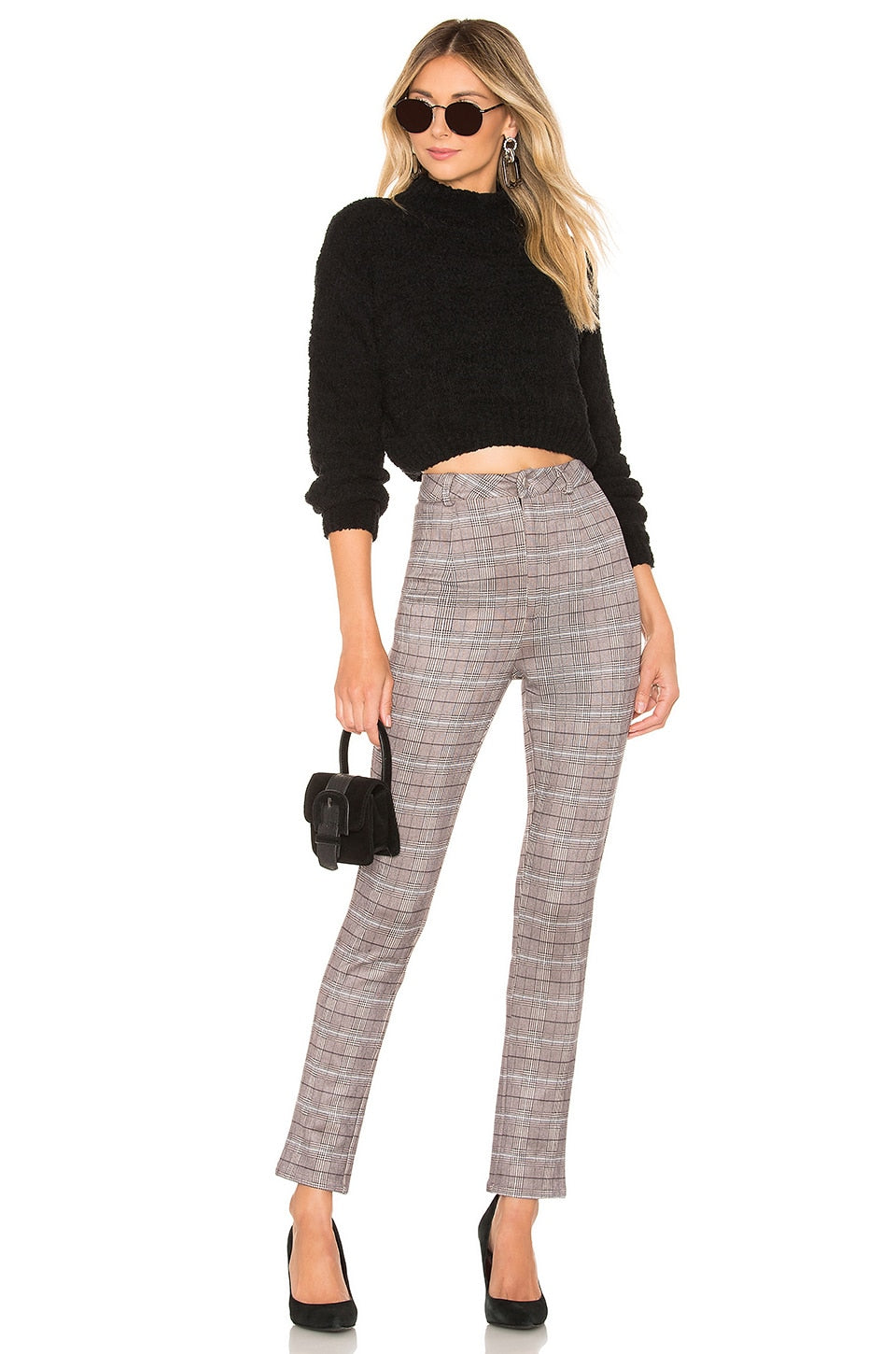 superdown Gia Long Sleeve Sweater in Black