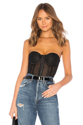 superdown Jeanine Mesh Corset in Black