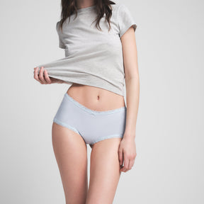 LIGHTWEIGHT COTTON LACE BOY SHORT | ZEN BLUE