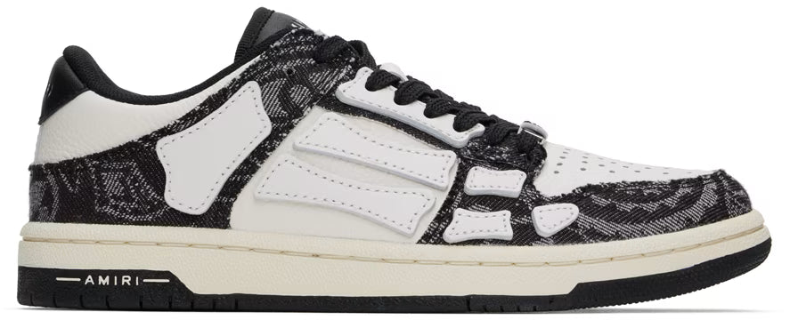 AMIRI Women White & Black Bandana Denim Skel Top Low Sneakers