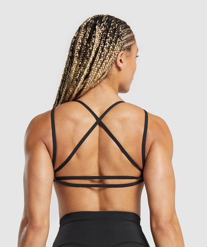 Gymshark Back Gains Sports Bra - Black