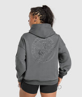 Gymshark Back Gains Graphic Hoodie - Graphite Grey
