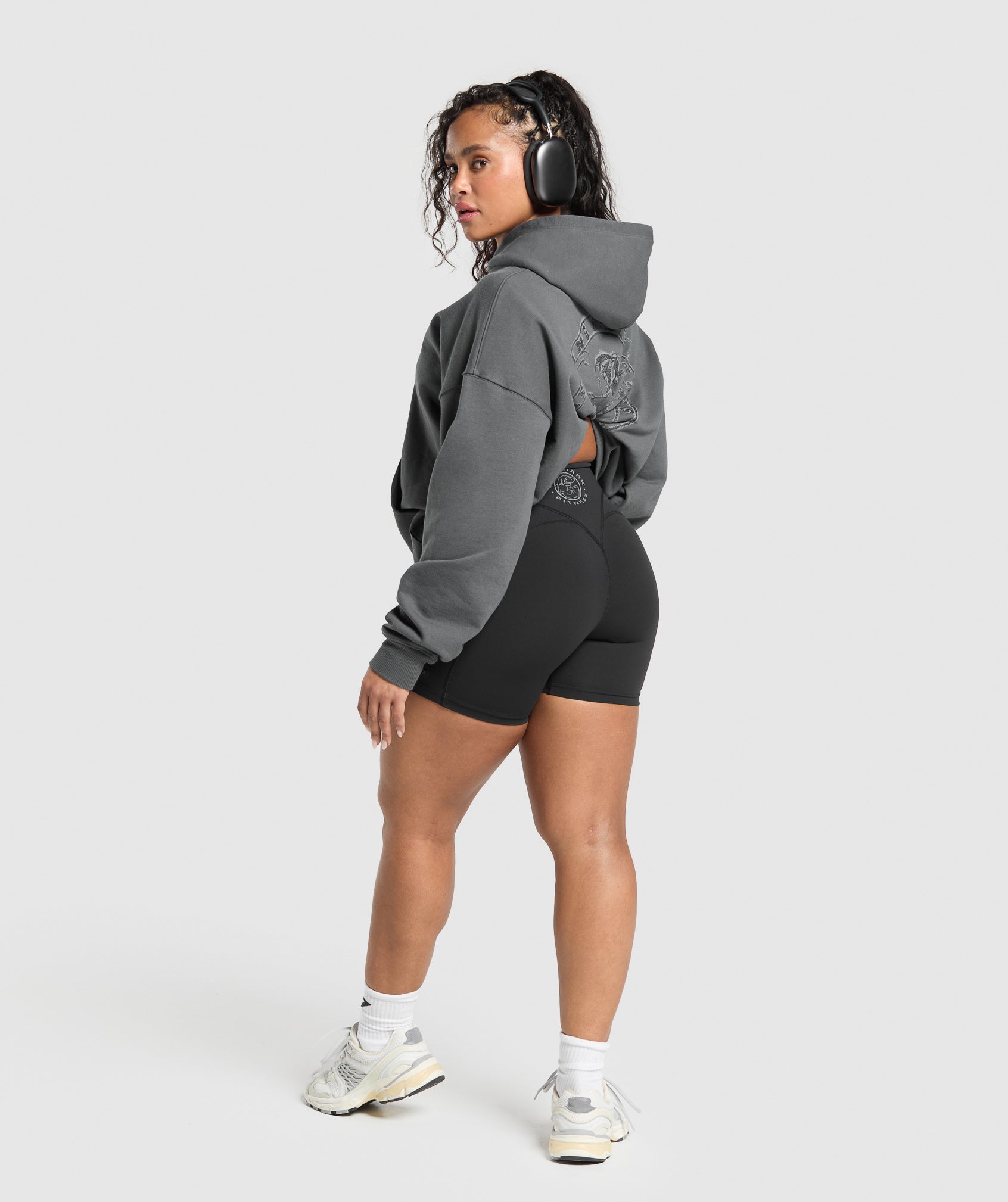 Gymshark Back Gains Graphic Hoodie - Graphite Grey