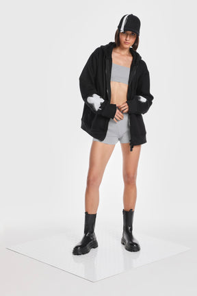 KNIT SQUARE BRALETTE AND BOXER SET