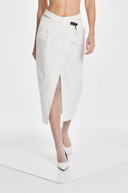 DOUBLE WAIST WRAP SKIRT W/ JUMBO STOPPER