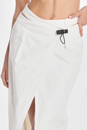DOUBLE WAIST WRAP SKIRT W/ JUMBO STOPPER