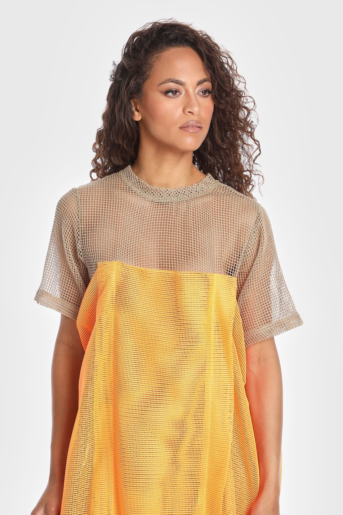 DOUBLE MESH BANDAGE DRESS