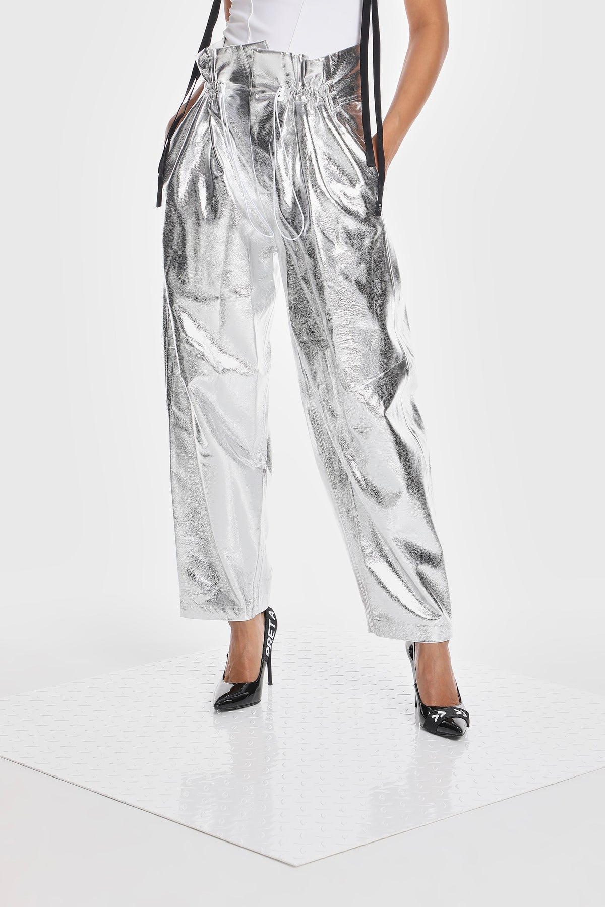 VEGAN LEATHER PARACHUTE PANTS