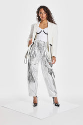VEGAN LEATHER PARACHUTE PANTS
