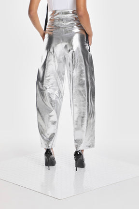 VEGAN LEATHER PARACHUTE PANTS