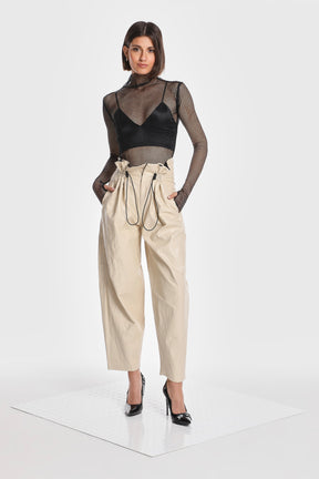 VEGAN LEATHER PARACHUTE PANTS