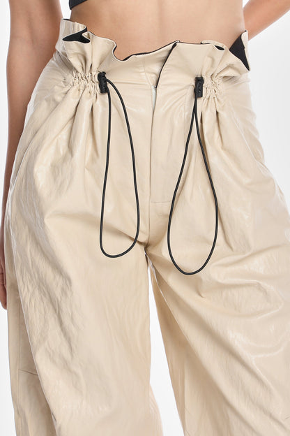 VEGAN LEATHER PARACHUTE PANTS