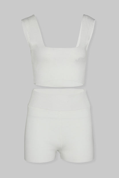 KNIT SQUARE BRALETTE AND BOXER SET