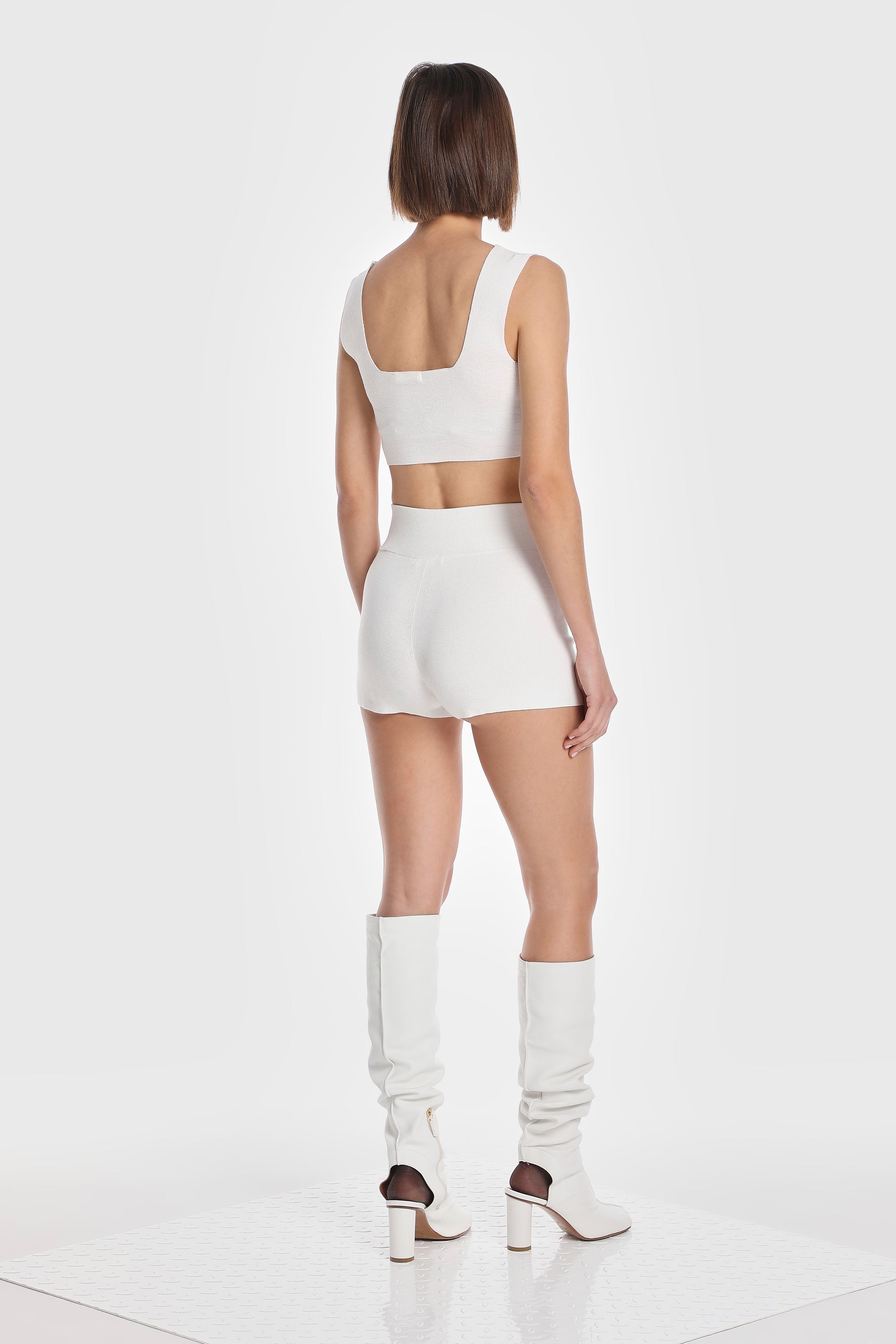 KNIT SQUARE BRALETTE AND BOXER SET