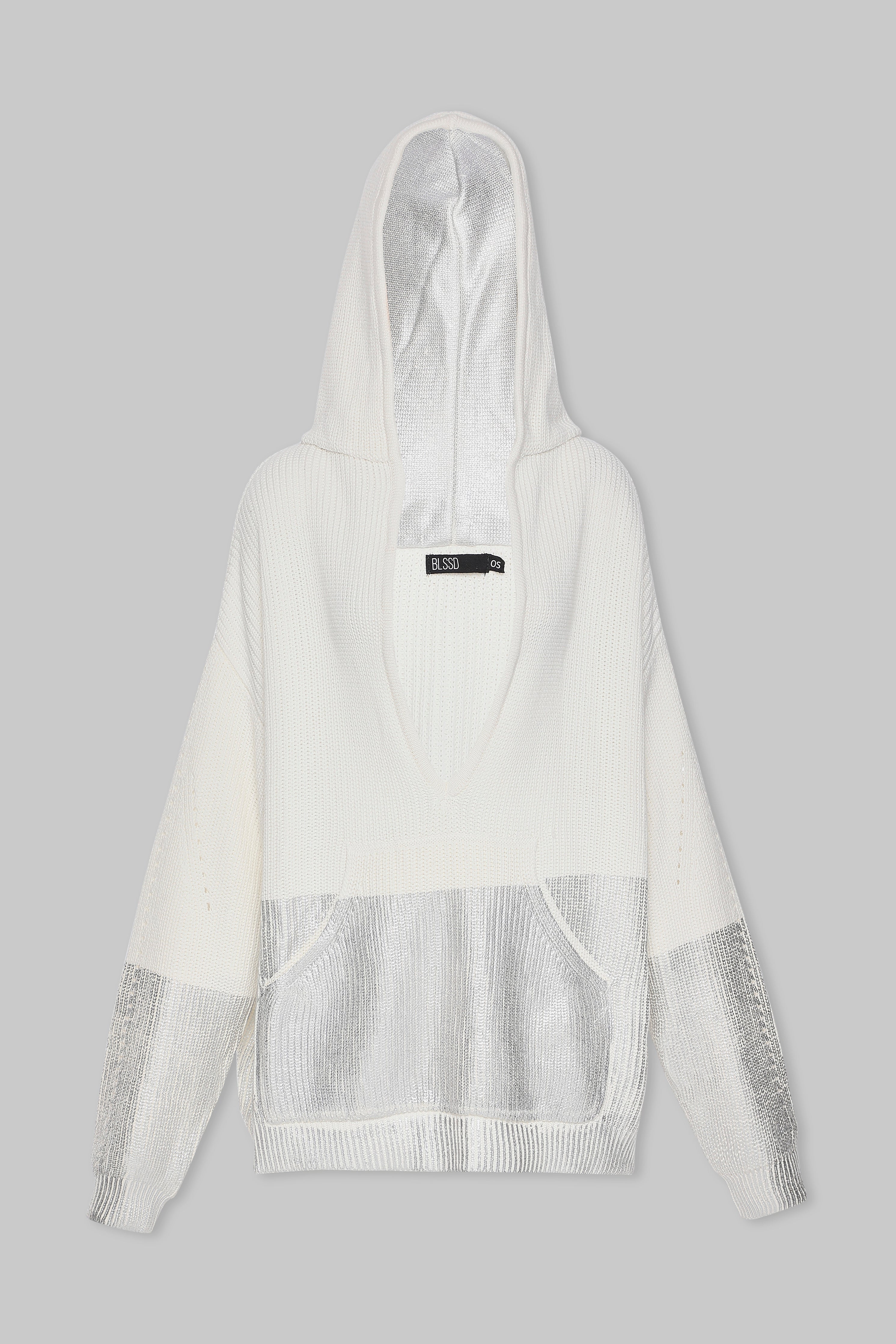 METALLIC EDGE KNIT HOODIE