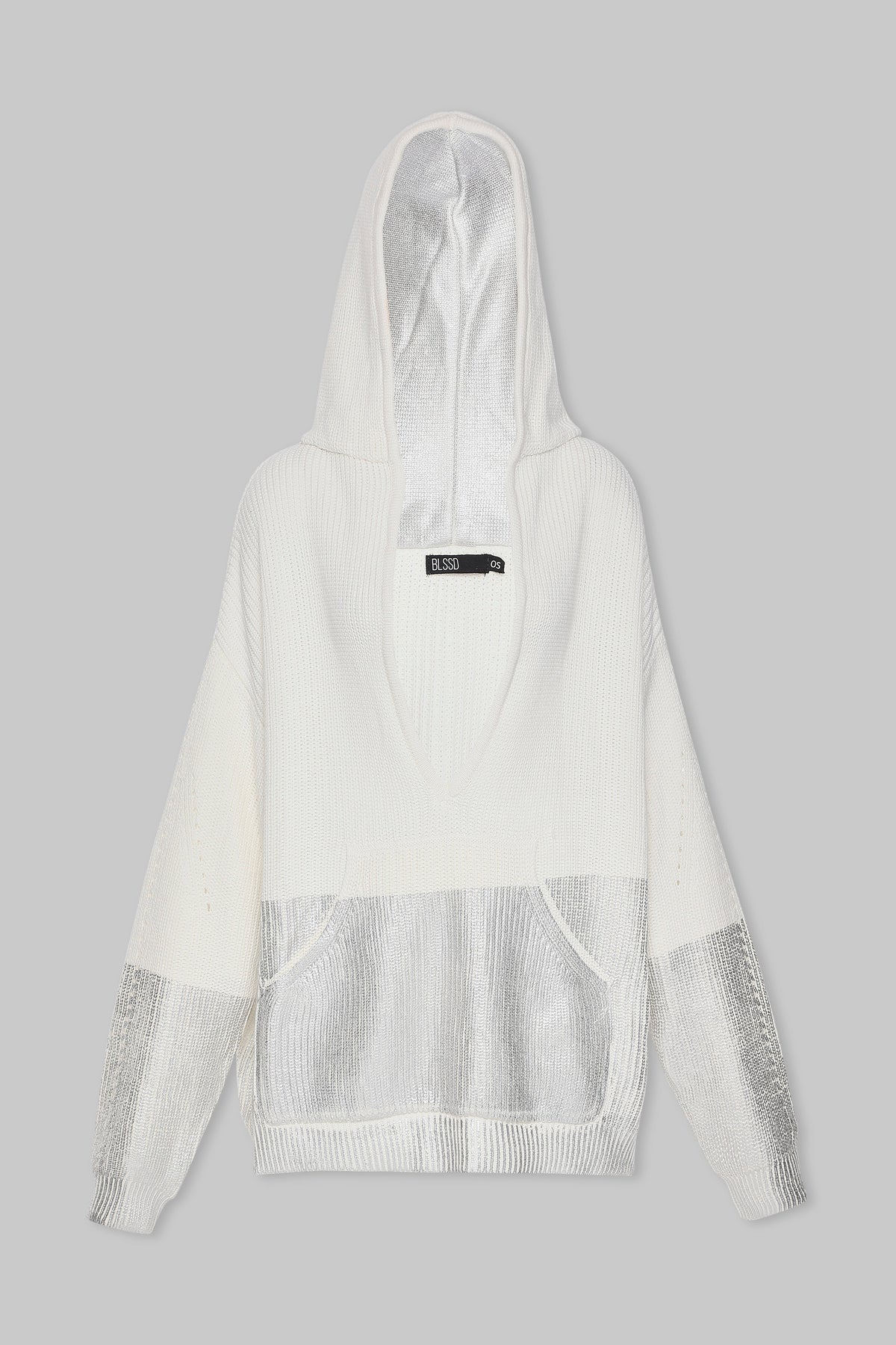 METALLIC EDGE KNIT HOODIE